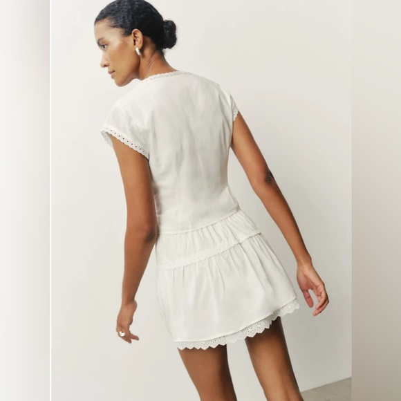 New Reformation Valetta White Two-Piece Set Size 4 - Picture 4 of 16